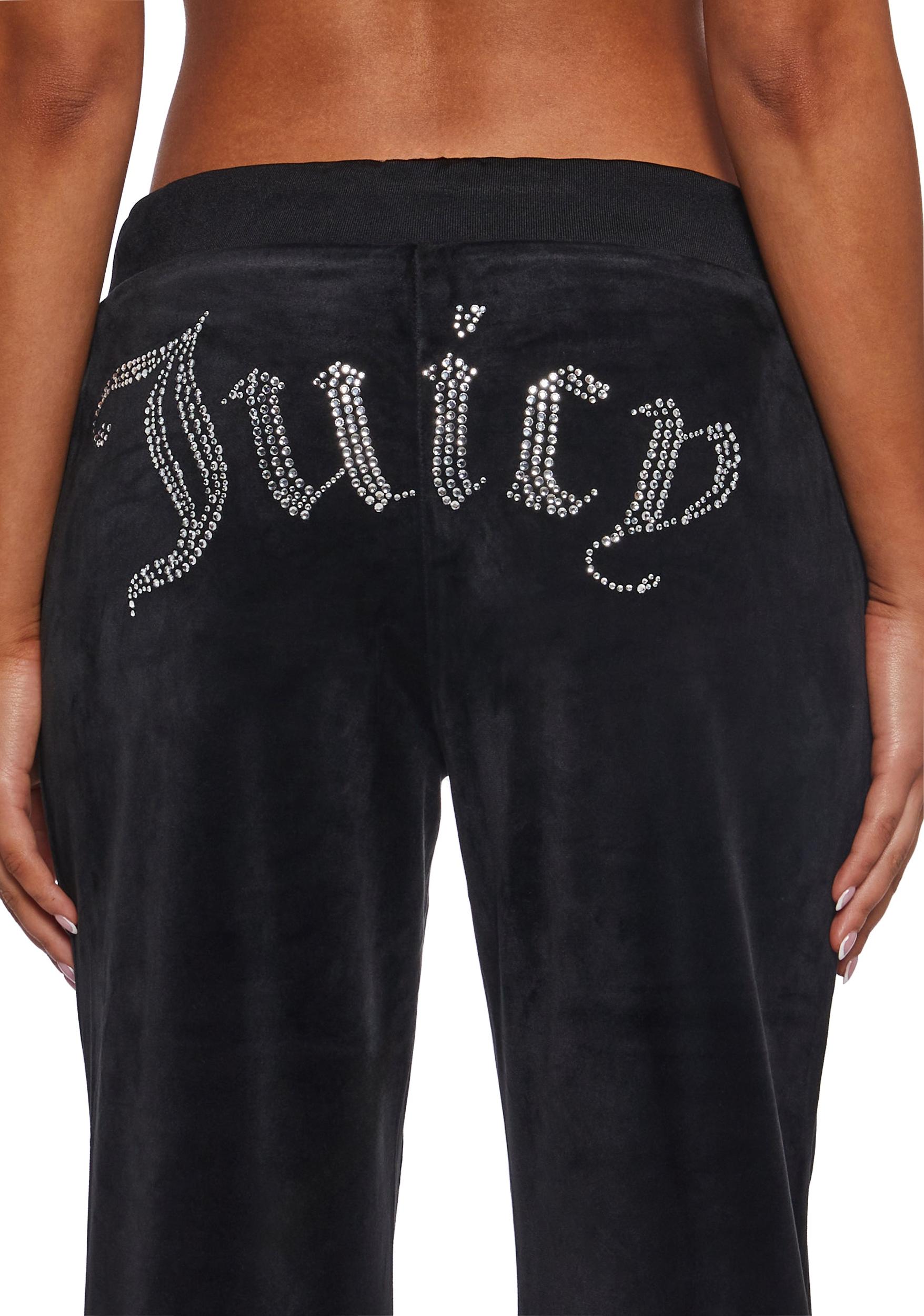 Juicy Couture OG Big Bling Velour Rhinestone Hoodie - Black Product Image