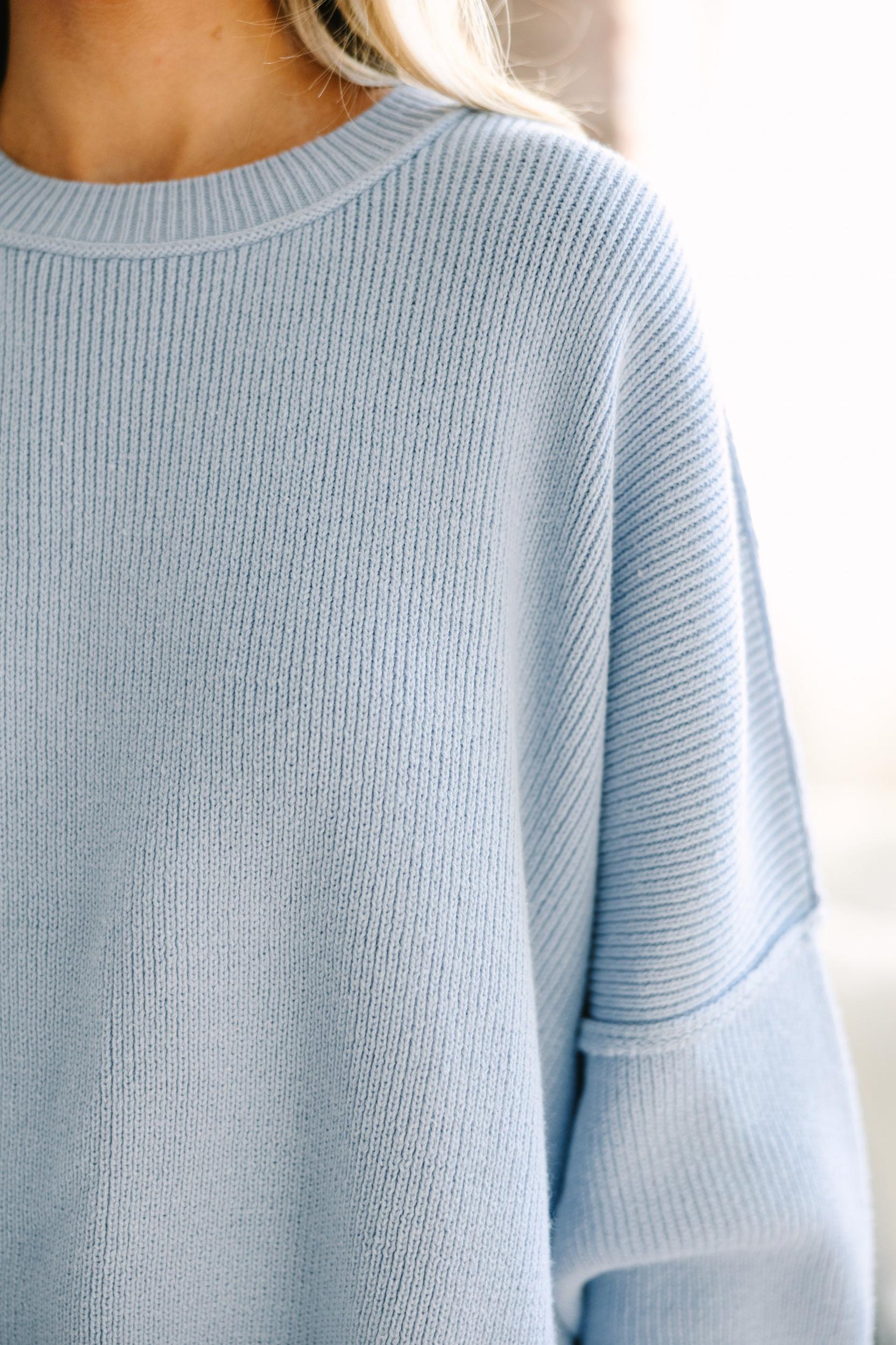 Give You Joy Light Blue Dolman Sweater Female Product Image