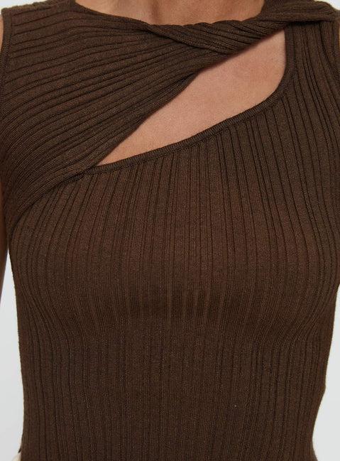 Realyze Cut Out Top Brown Product Image