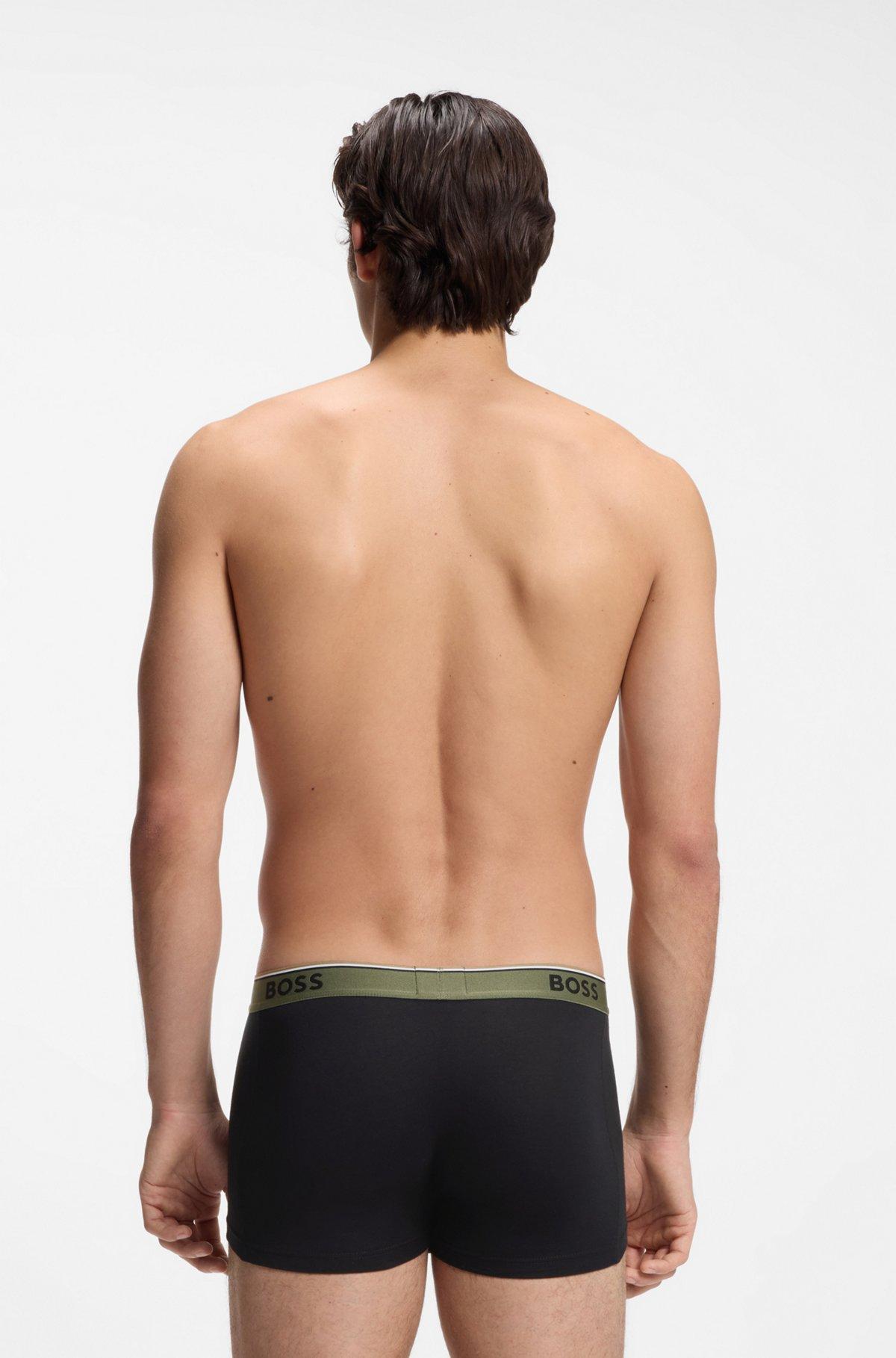 Three-pack of stretch-cotton trunks with logo waistbands Product Image