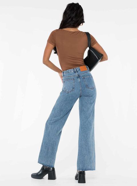 Arlington High Rise Straight Leg Jeans Mid Wash Product Image