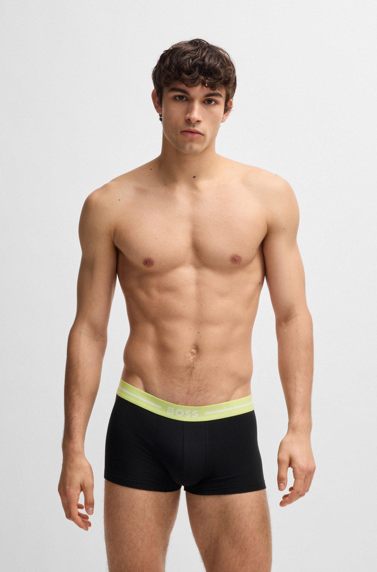 Three-pack of stretch-cotton trunks with logo waistbands Product Image