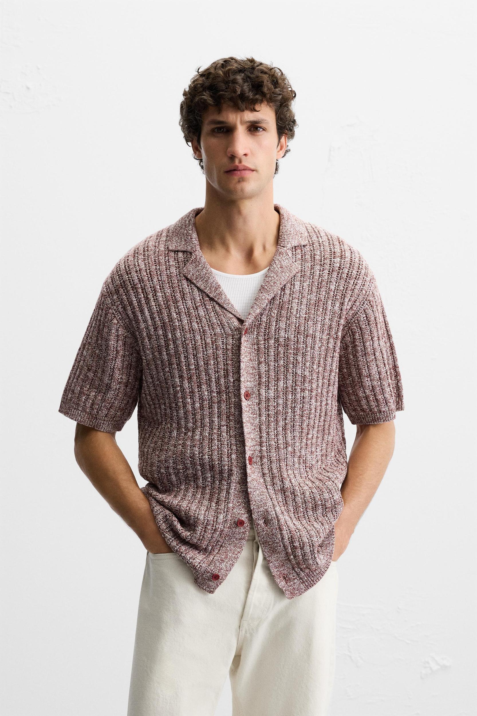 CONTRAST KNIT SHIRT Product Image