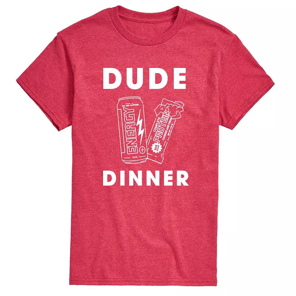 Men's Dude Dinner Energy Drink Protein Bar Graphic Tee,  Product Image