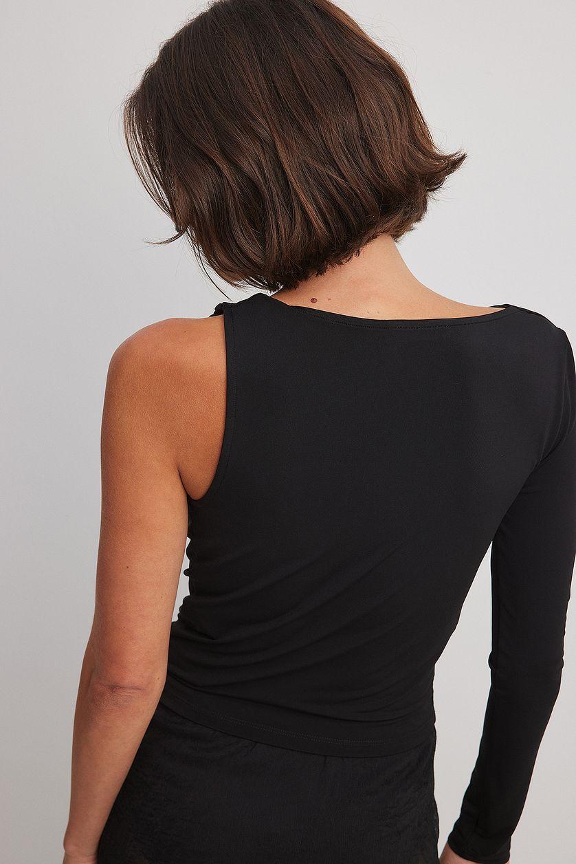 One Sleeve Drapy Top Product Image