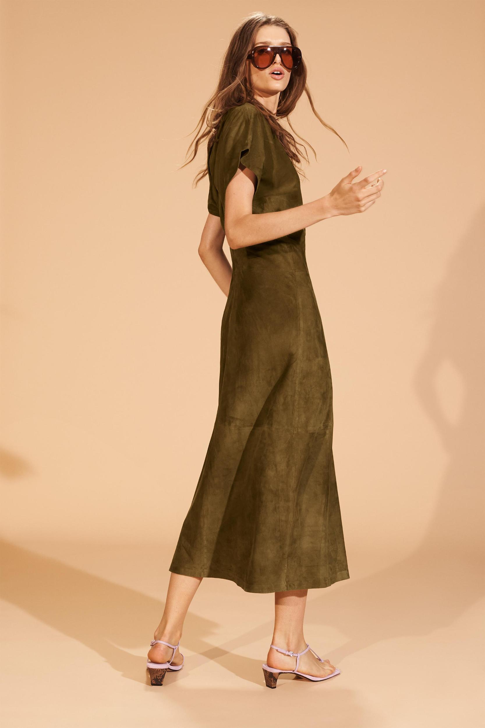 LIMITED EDITION SUEDE DRAPED DRESS Product Image