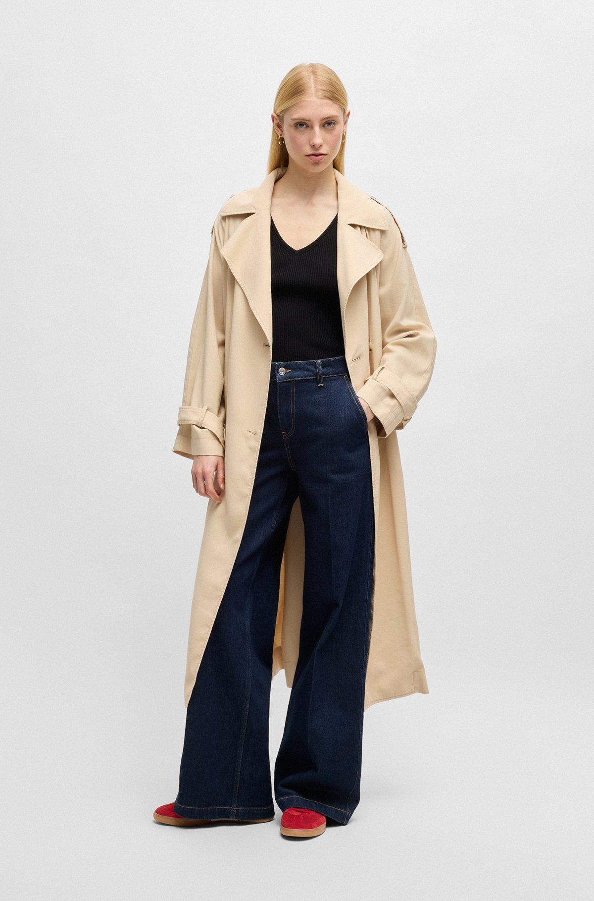 BOSS - Suede lace-up trainers with logo detail - Dark Red Product Image