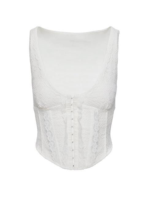 Buttacupe Lace Corset Top White Product Image