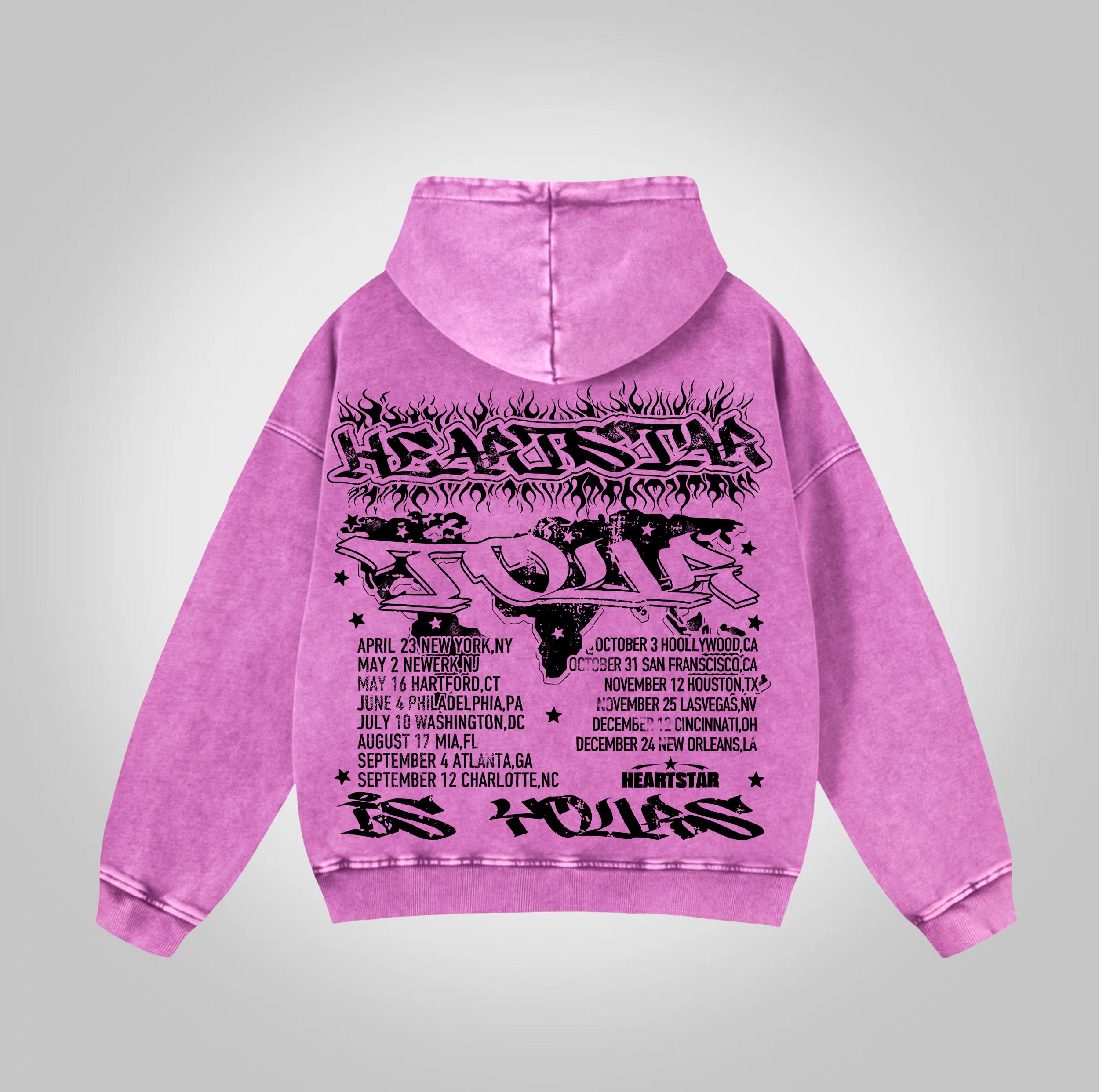 Vintage Heartstar Worldwide Graphic Acid Washed Oversized Hoodie Product Image