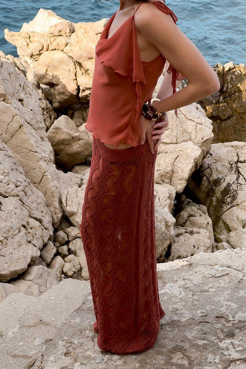 Wavy Crochet Knitted Skirt Product Image