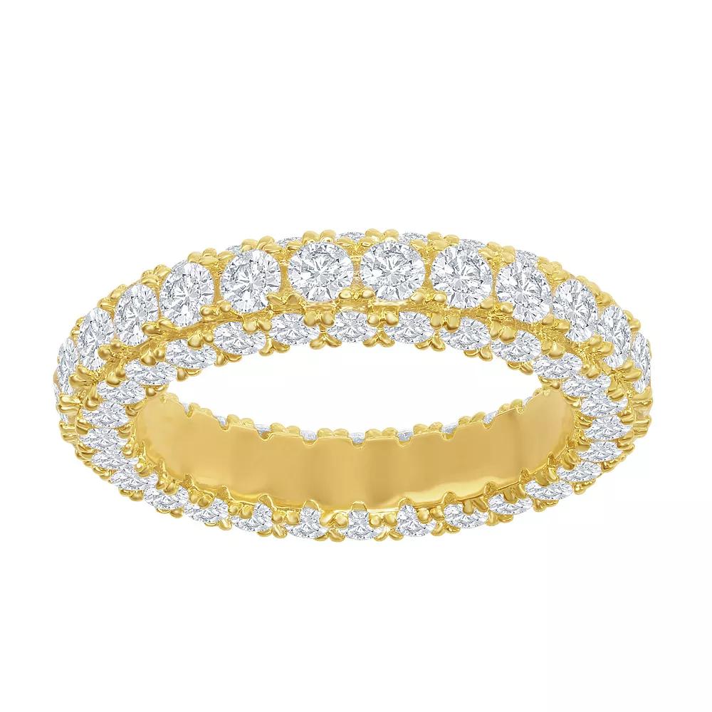 14k Gold Over Silver Cubic Zirconia Eternity Ring, Women's, Size: 9, Gold Tone Product Image