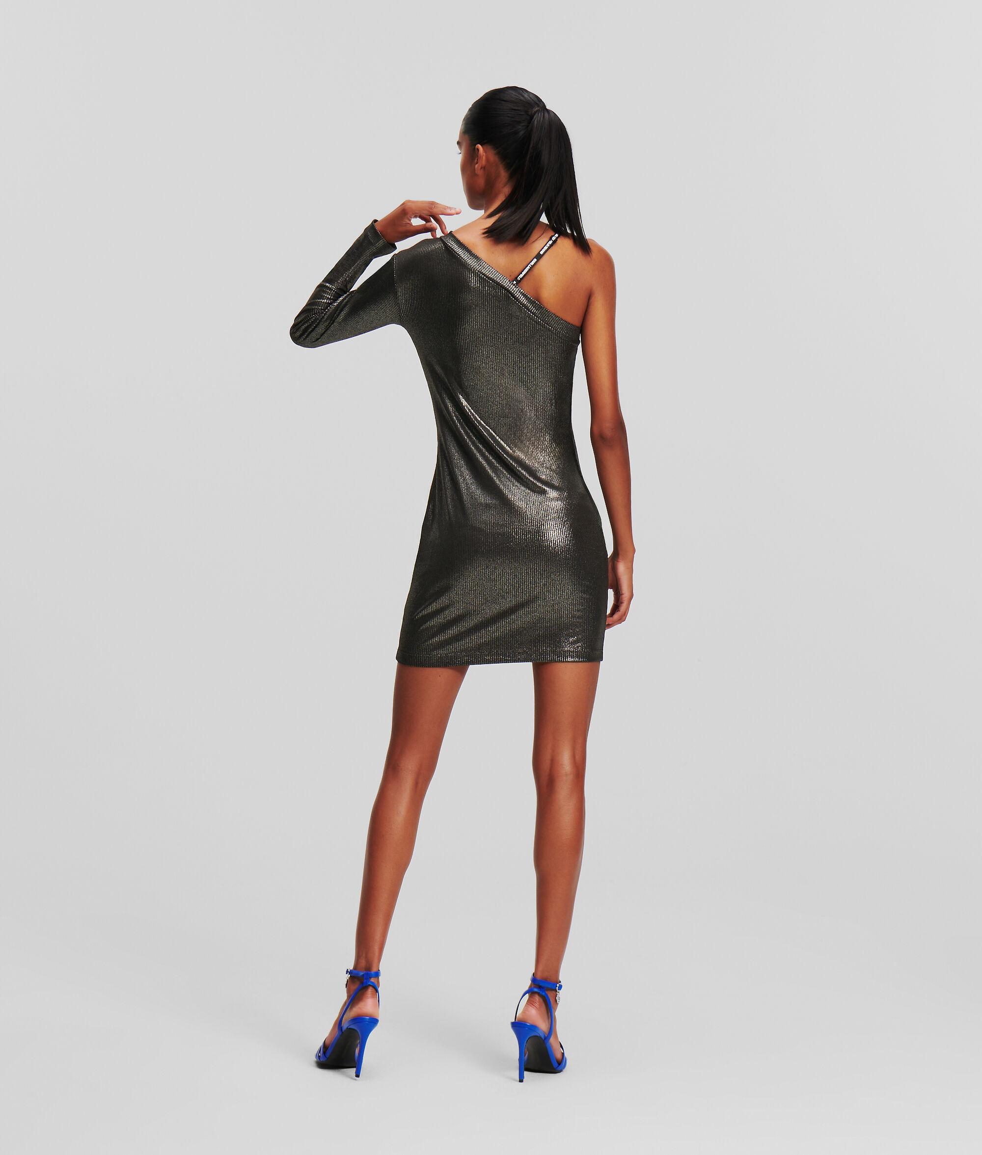 METALLIC ONE-SHOULDER DRESS Product Image
