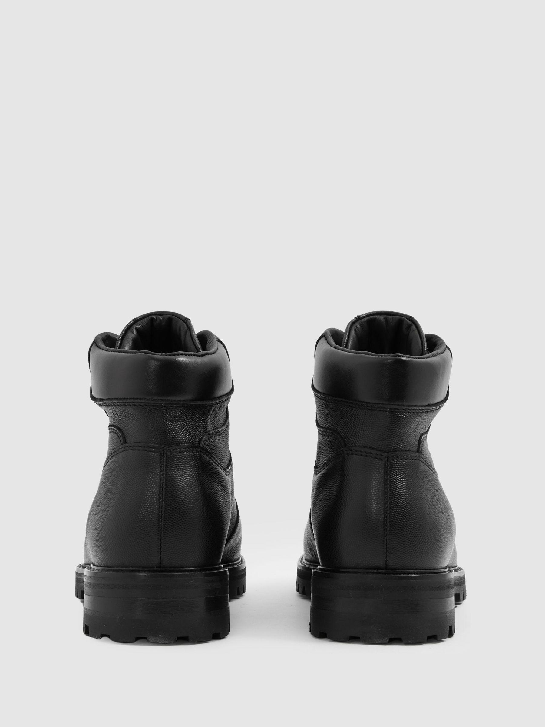 Leather Hiking Boots in Black Product Image