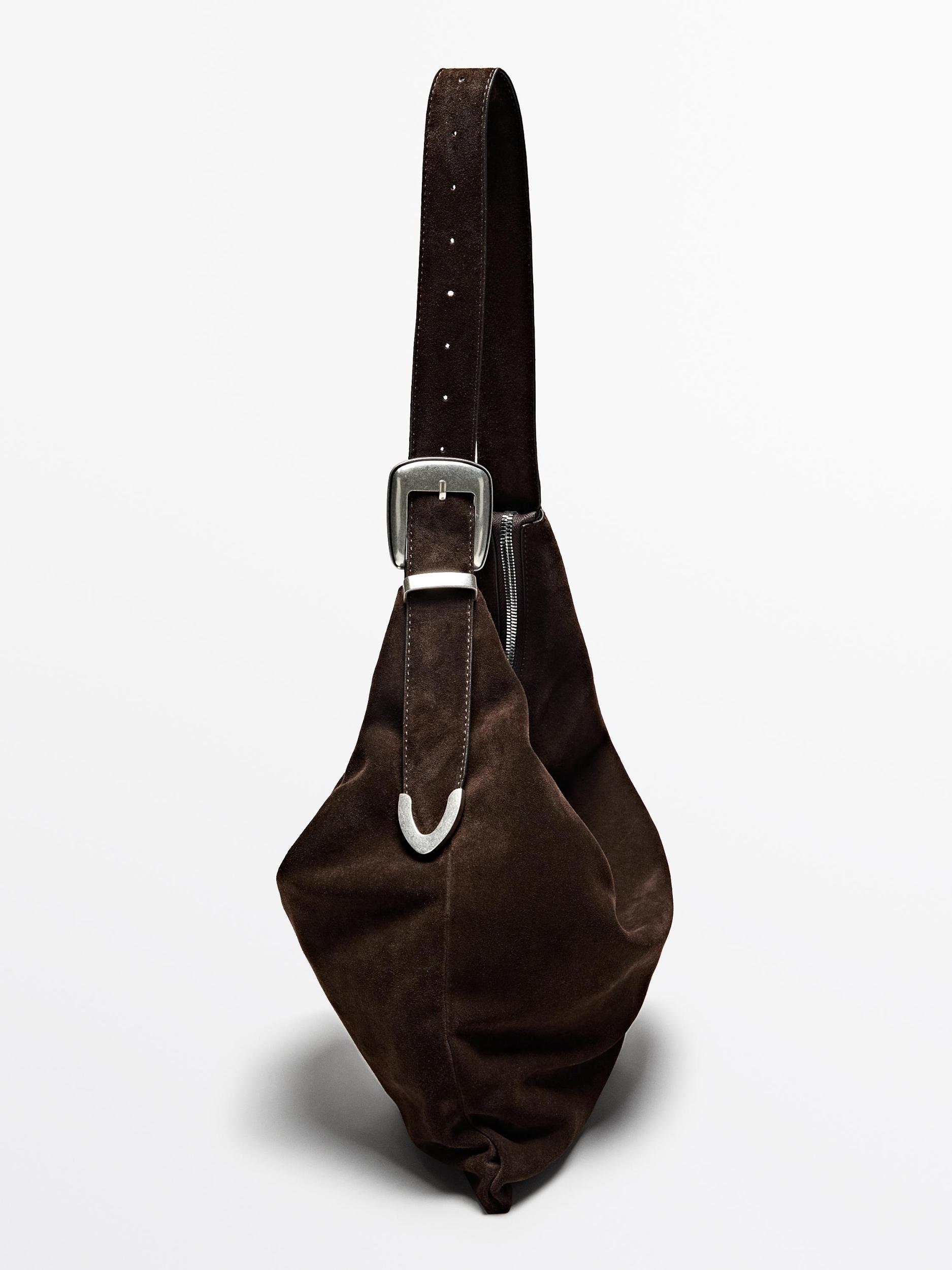 Split leather maxi bag Product Image