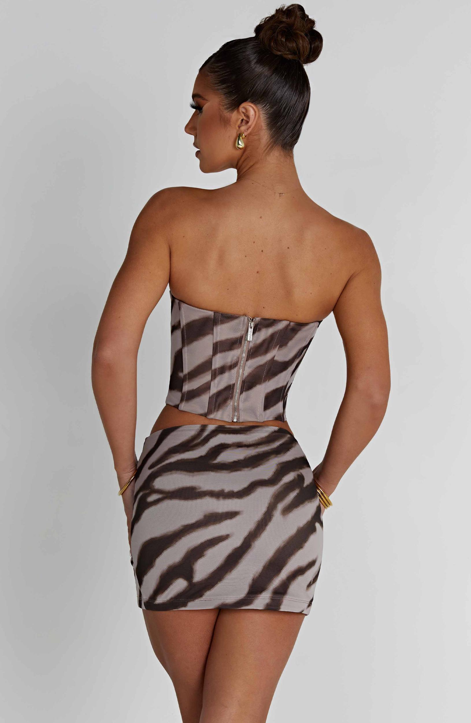 Alina Mini Skirt - Zebra Print Product Image