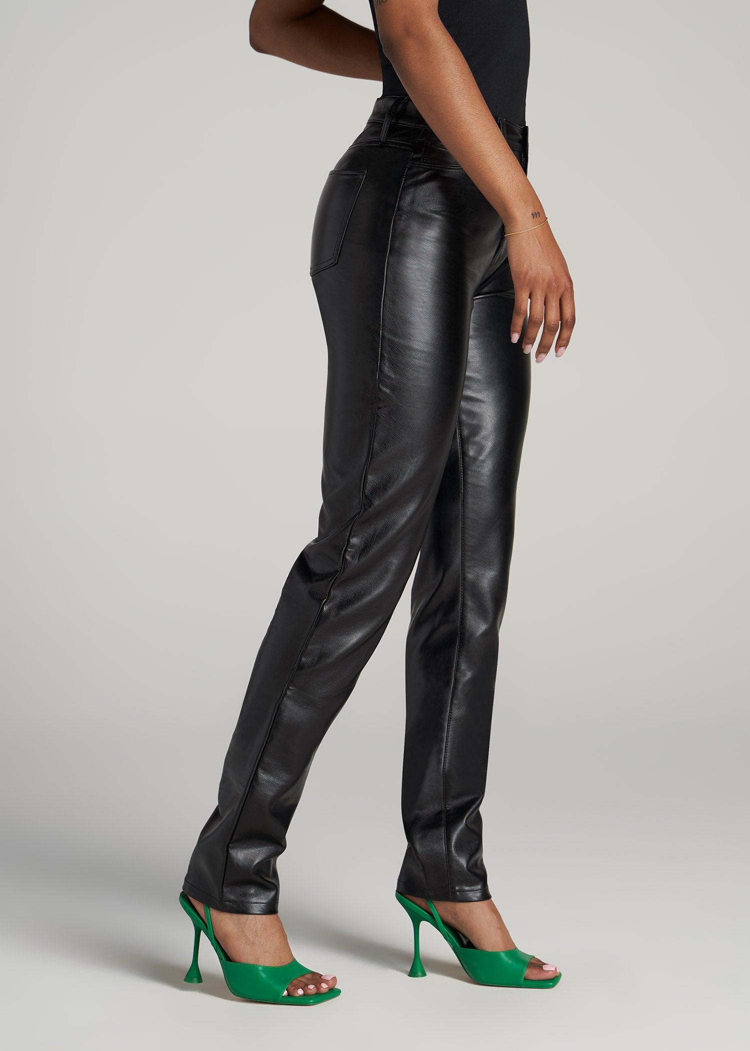 True Touch Leather SLIM Pants for Tall Women in Black Female Product Image