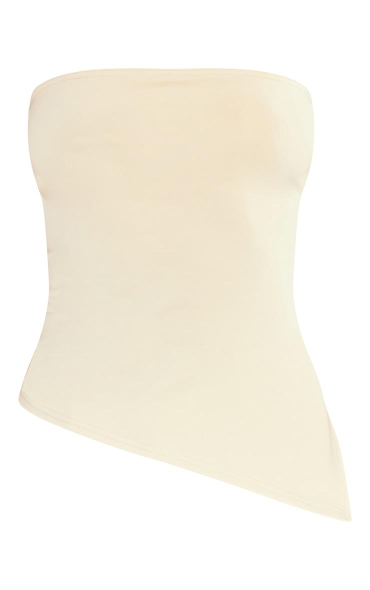 Stone Contour Slinky Bandeau Asymmetric Split Hem Longline Top Product Image