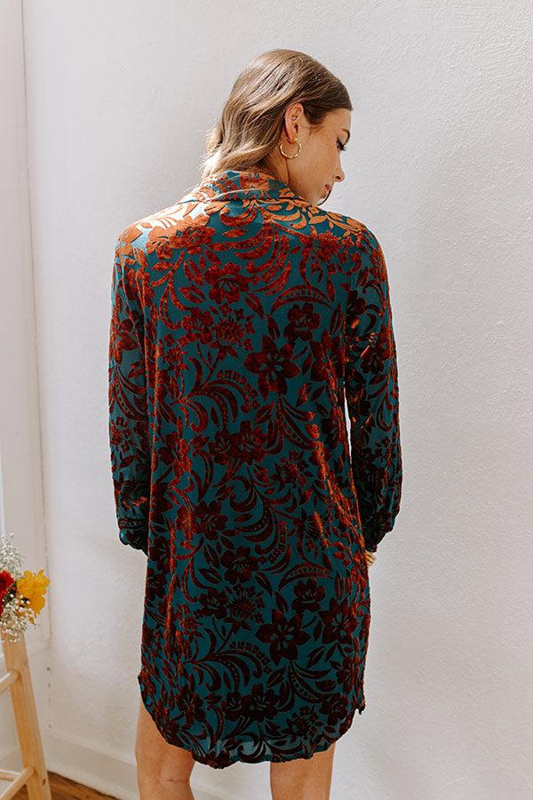 Amber Leaves Velvet Burnout Mini Dress Product Image