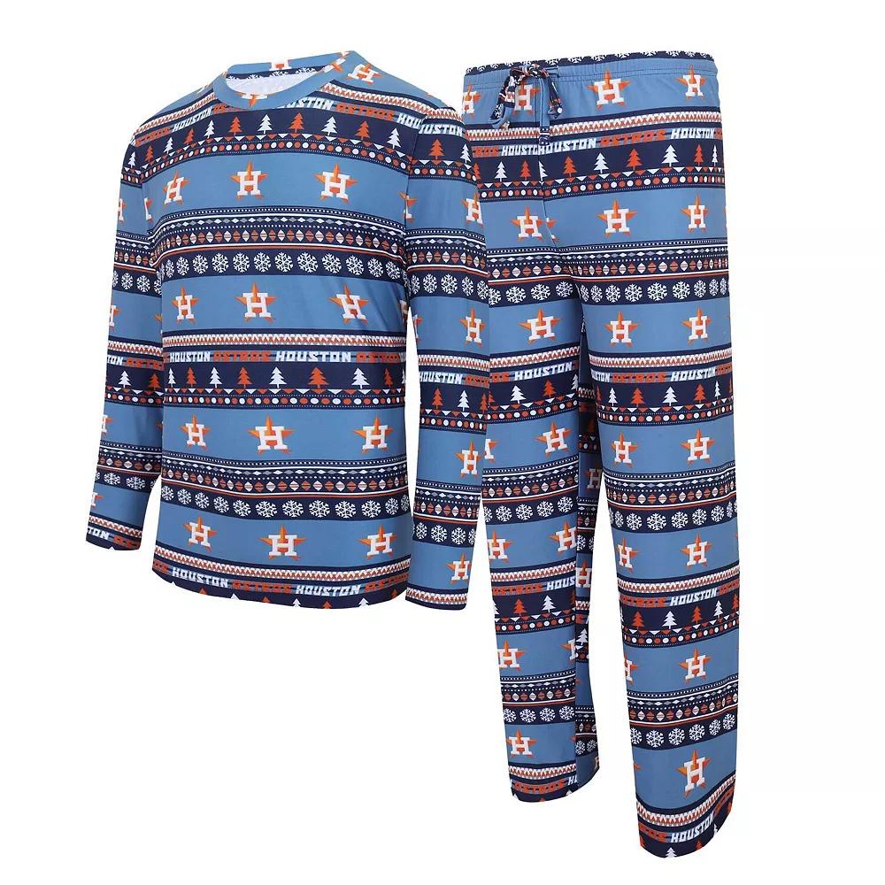 Men's Concepts Sport Navy Houston Astros Knit Ugly Sweater Long Sleeve Top & Pants Set,  Product Image