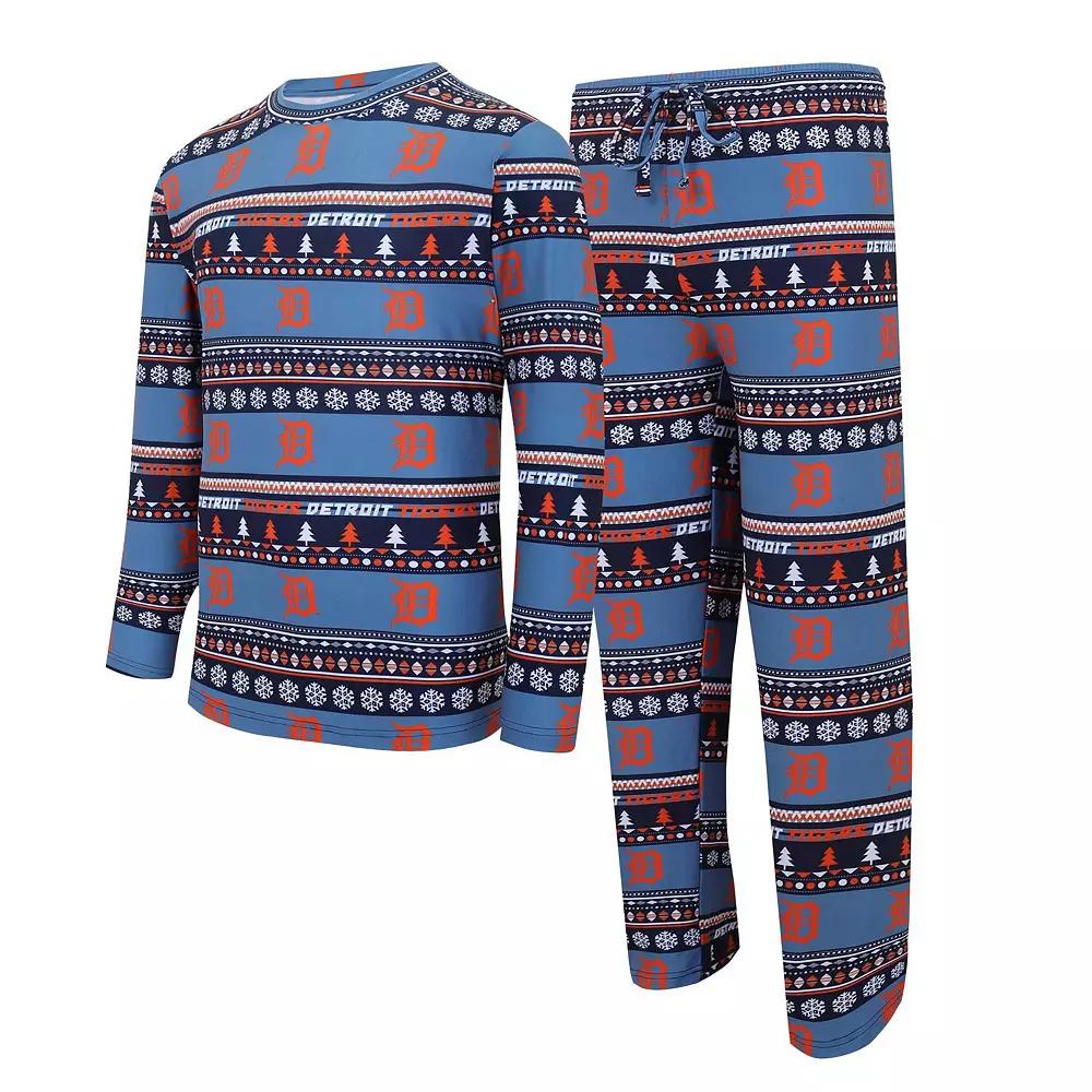 Men's Concepts Sport Navy Detroit Tigers Knit Ugly Sweater Long Sleeve Top & Pants Set,  Product Image