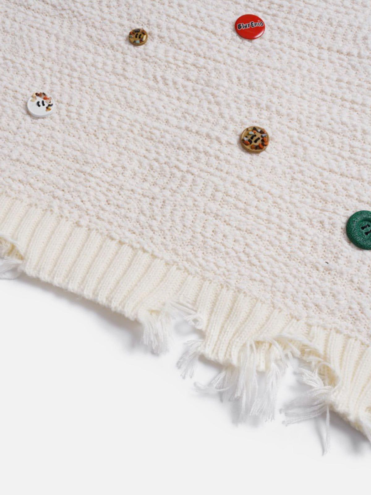 Aelfric Eden Colorful Button Fringe Sweater Product Image