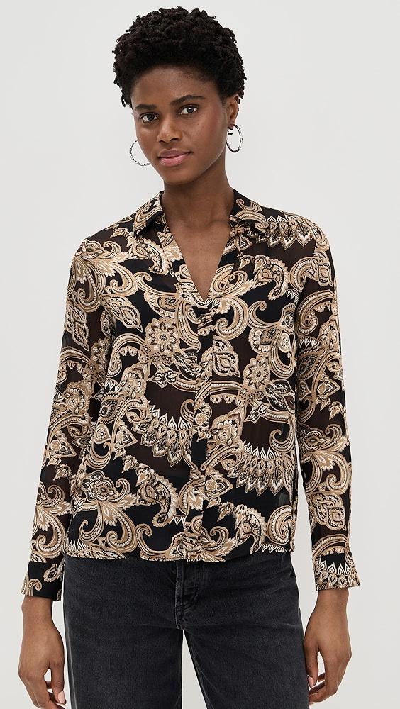 alice + olivia Eloise Button Down Blouse | Shopbop Product Image