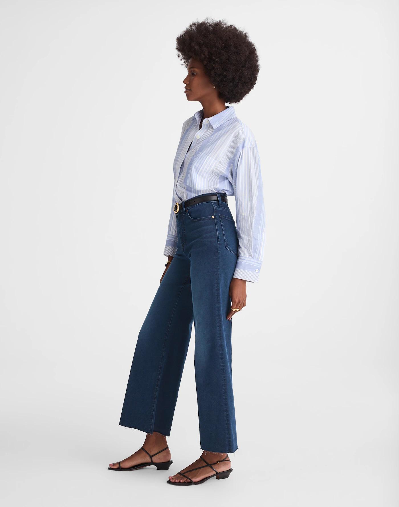 Flared Wide-Leg Crop Jeans Product Image