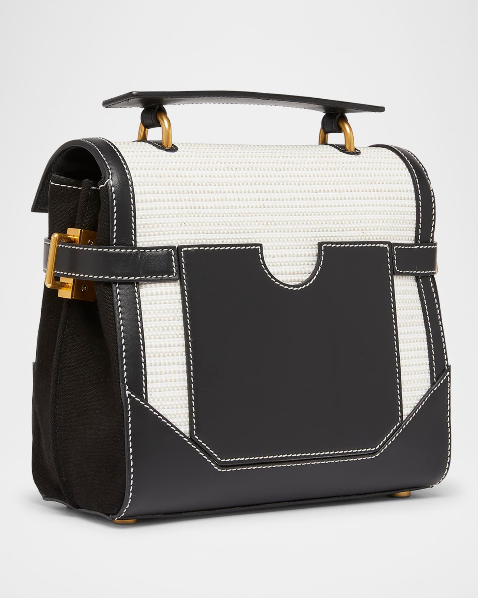B-Buzz 23 Top-Handle Bag in Raffia and Leather Product Image