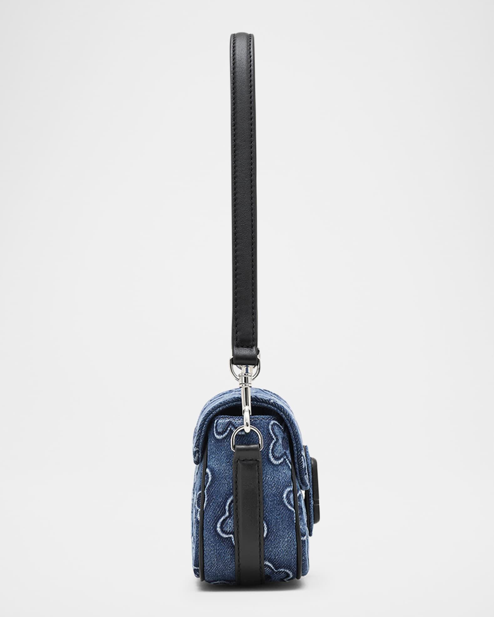 Puffy Daisy Shoulder Bag in Denim Product Image