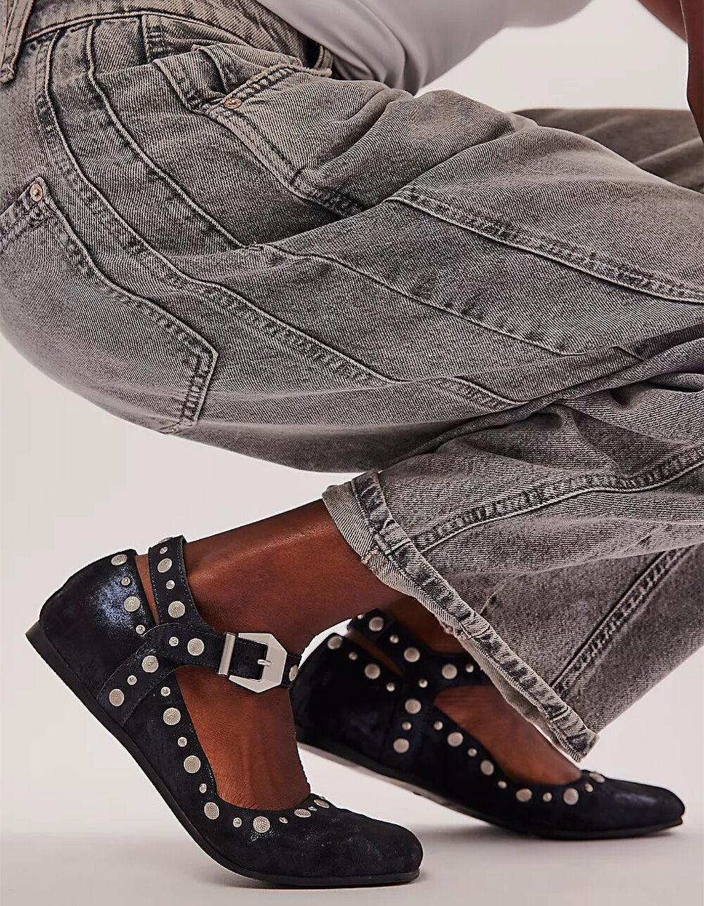 FREE PEOPLE Mystic Mary Jane Womens Ballet Flats - NAVY Product Image