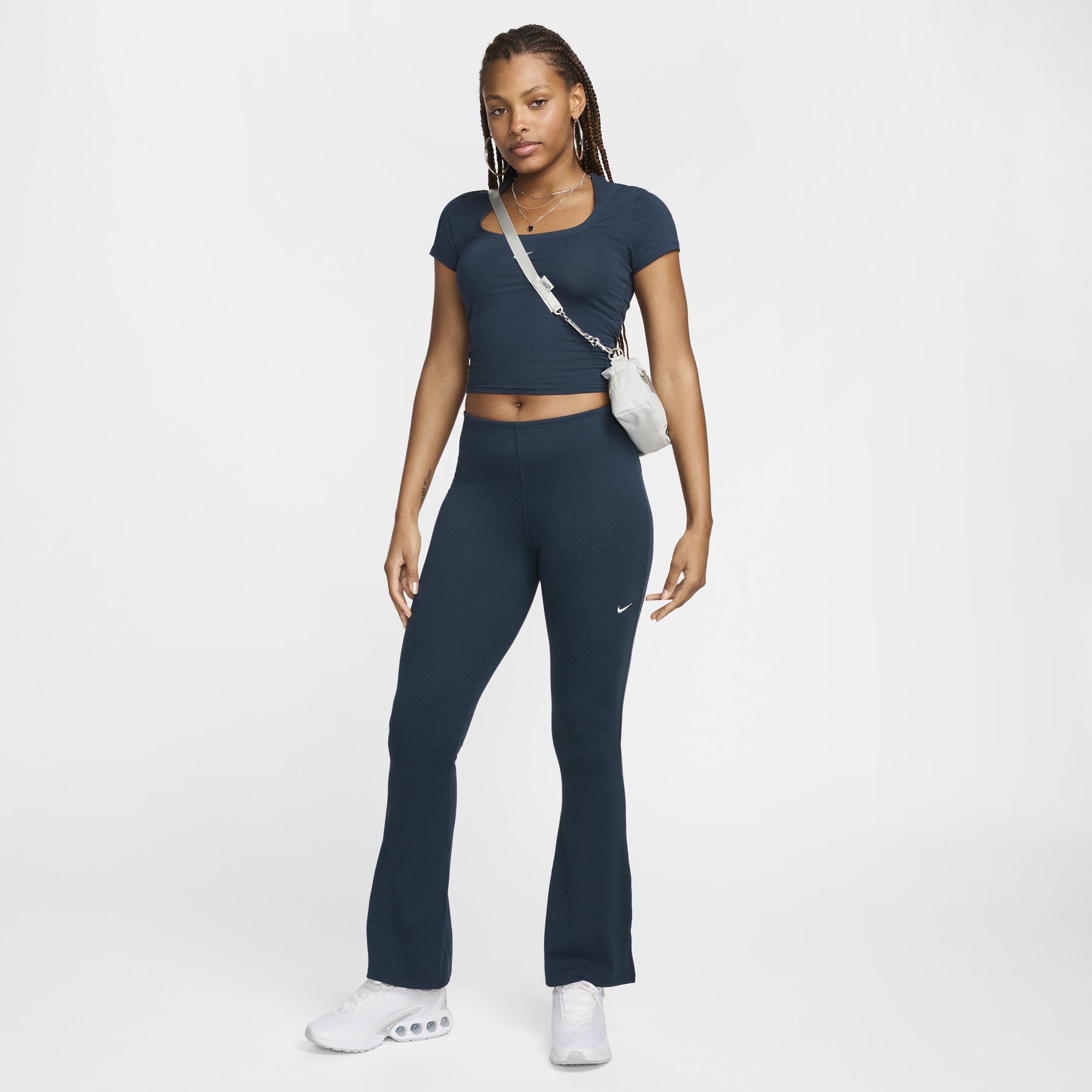 Womens Nike Sportswear Chill Knit Tight Mini-Rib Flared Leggings | FQ2113-478 Product Image