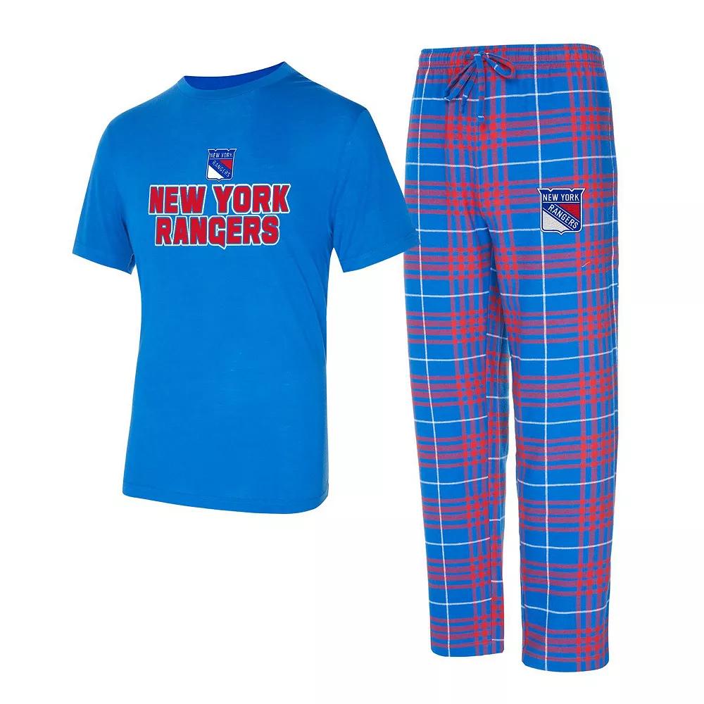 Men's Concepts Sport New York Rangers Vector T-Shirt & Pants Sleep Set, Size: 2XL, Ran Blue Product Image