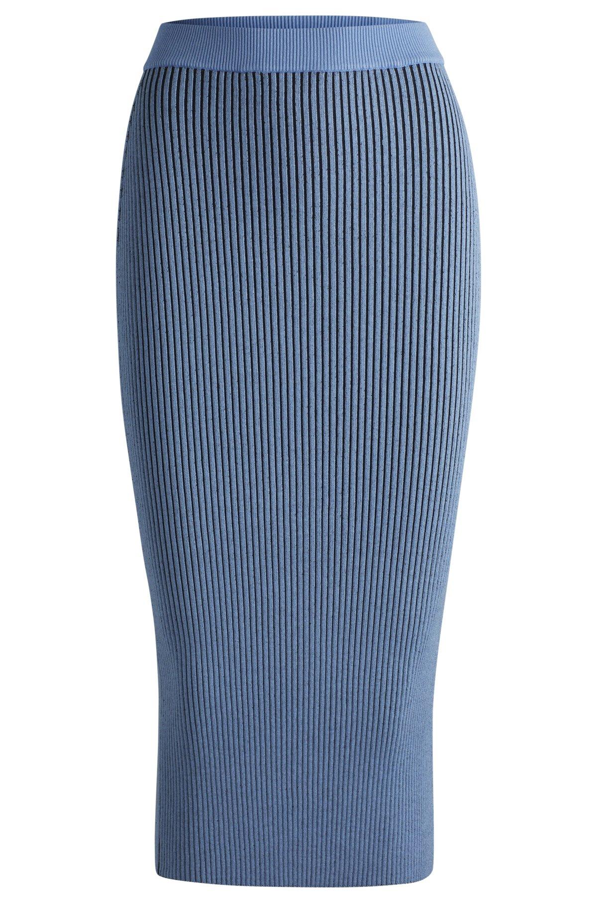 Knitted tube skirt with two-tone rib Product Image