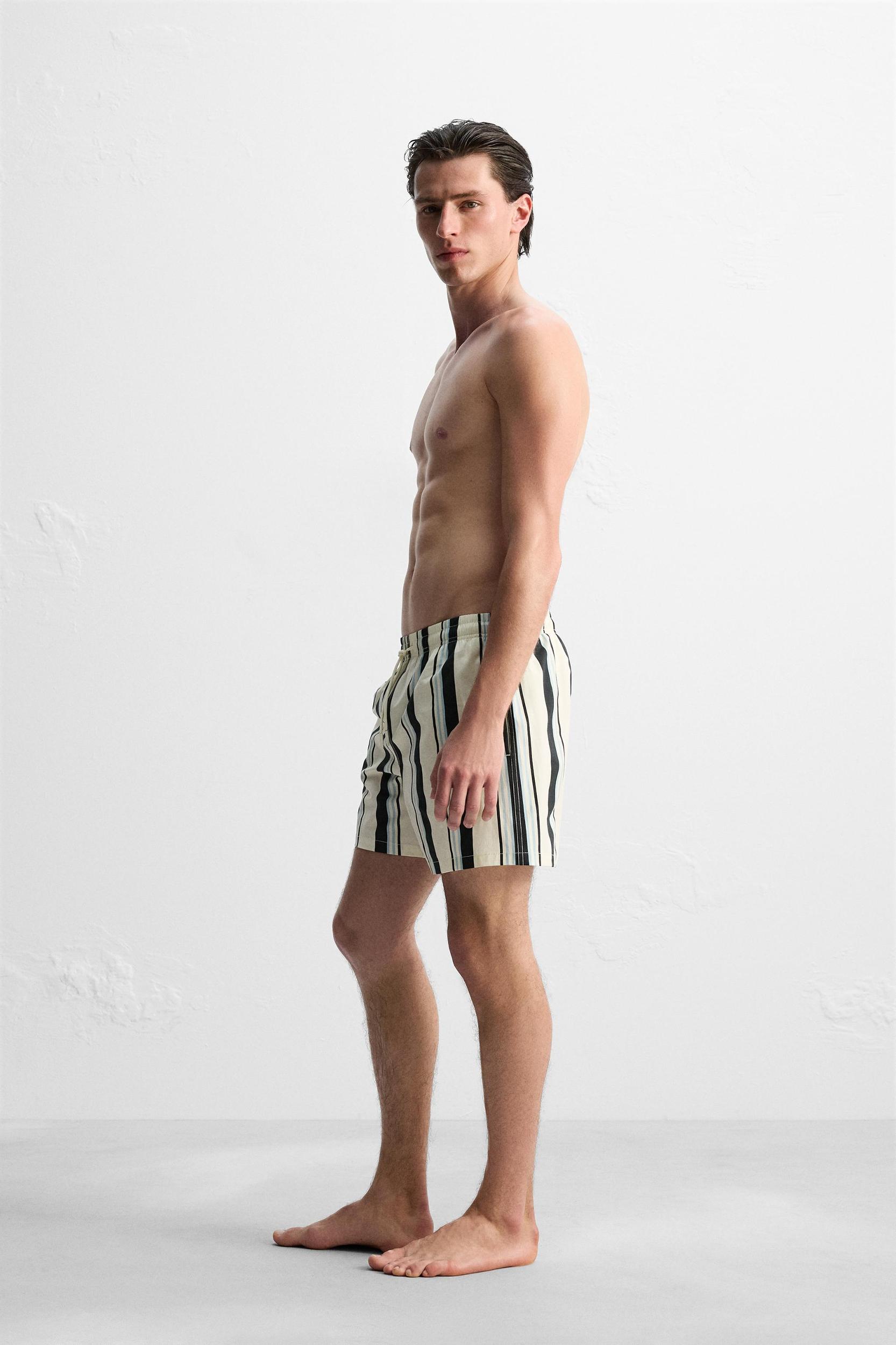 STRIPED MID-LENGTH SWIMSUIT Product Image