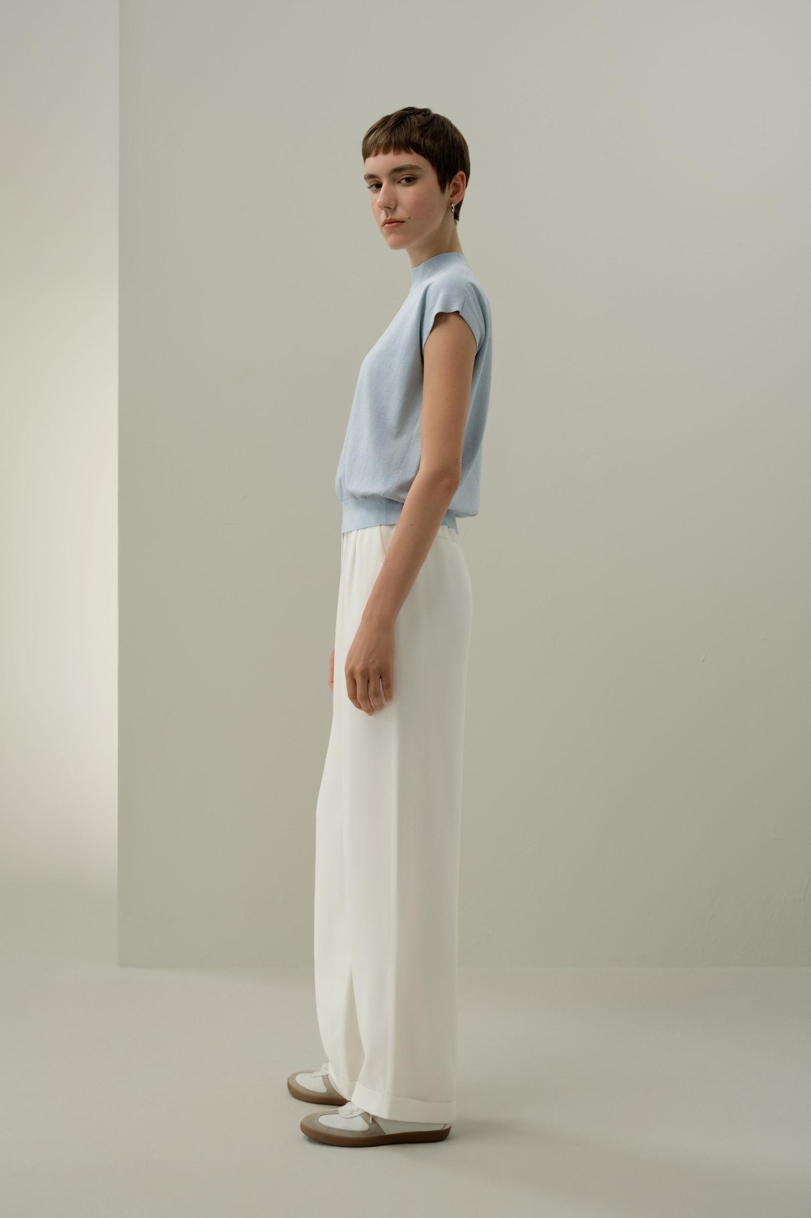 Mockneck Silk Cotton Blend Top Product Image