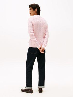 Classic Cable Knit Crewneck Sweater Product Image