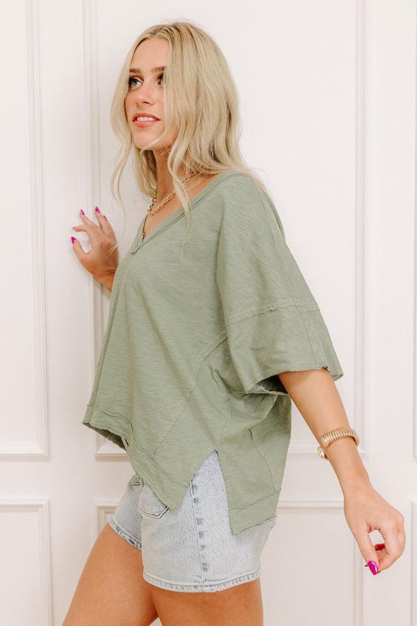 Keeping It Casual Heathered Tee in Sage Product Image