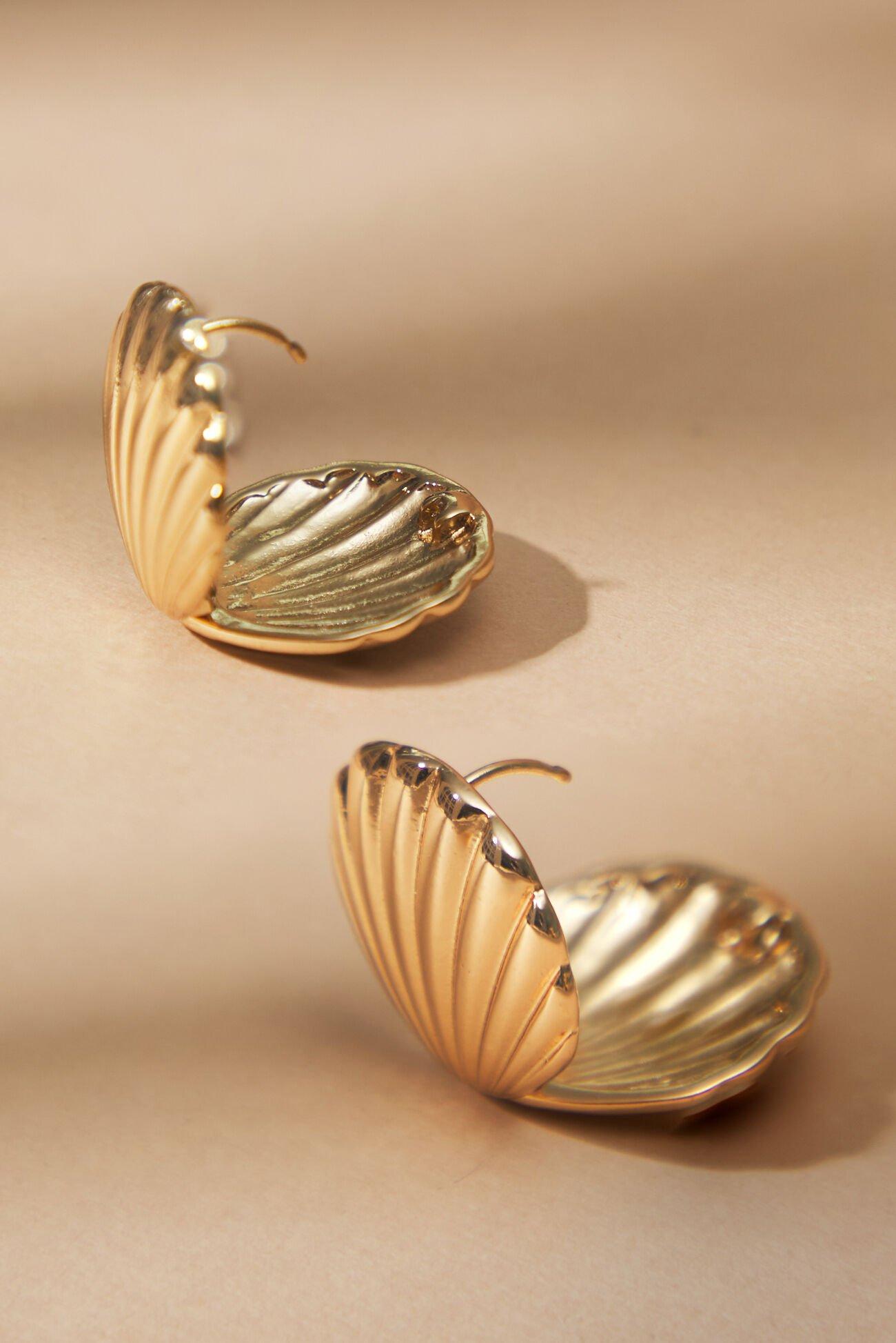 Double Sided Seashell Hoops Product Image