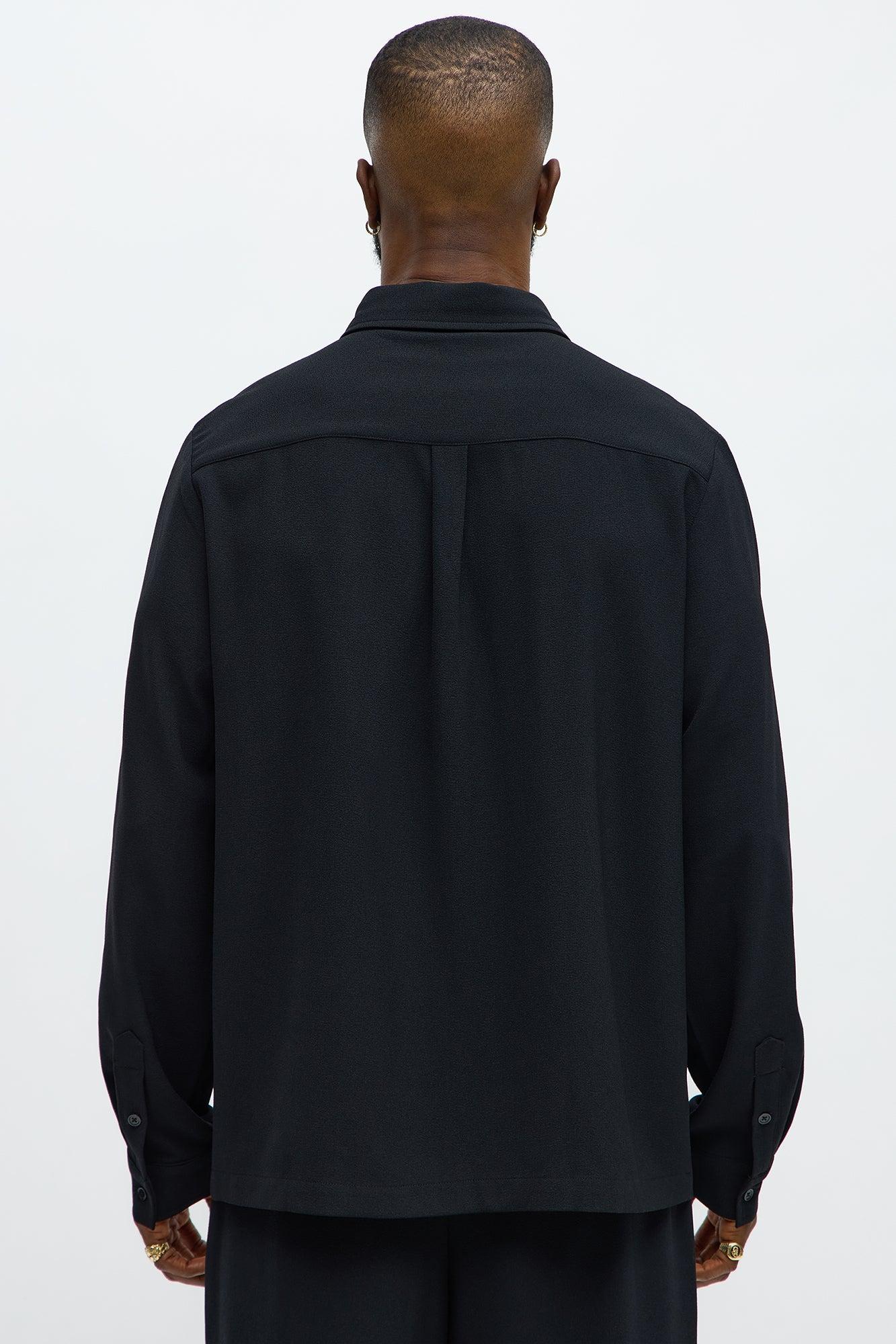 Golden Hour Long Sleeve Button Up Shirt - Black Male Product Image