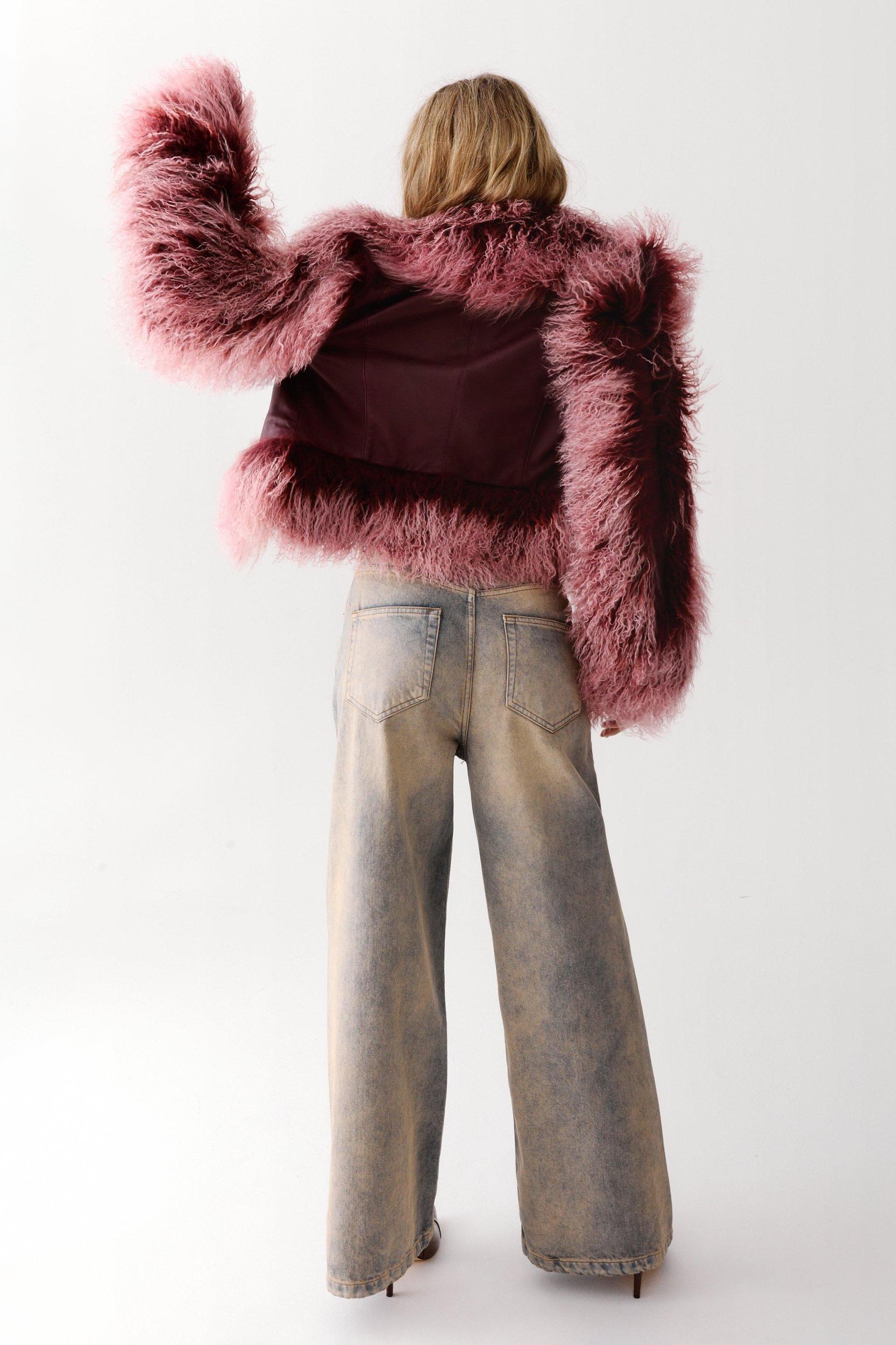 Limited Tipped Shearling Distressed Jacket Product Image