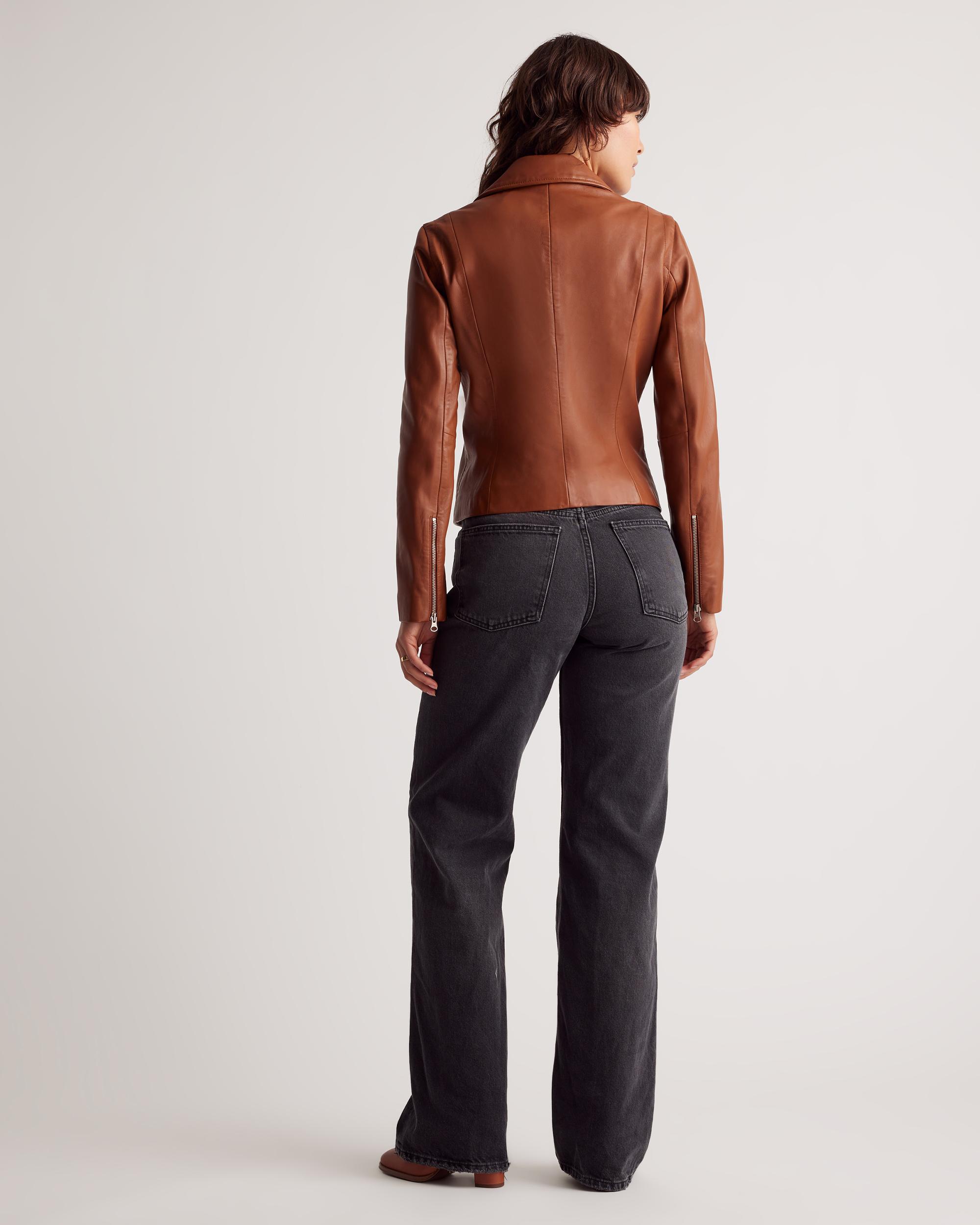 Quince | Women's 100% Washed Leather Biker Jacket Size XL Product Image