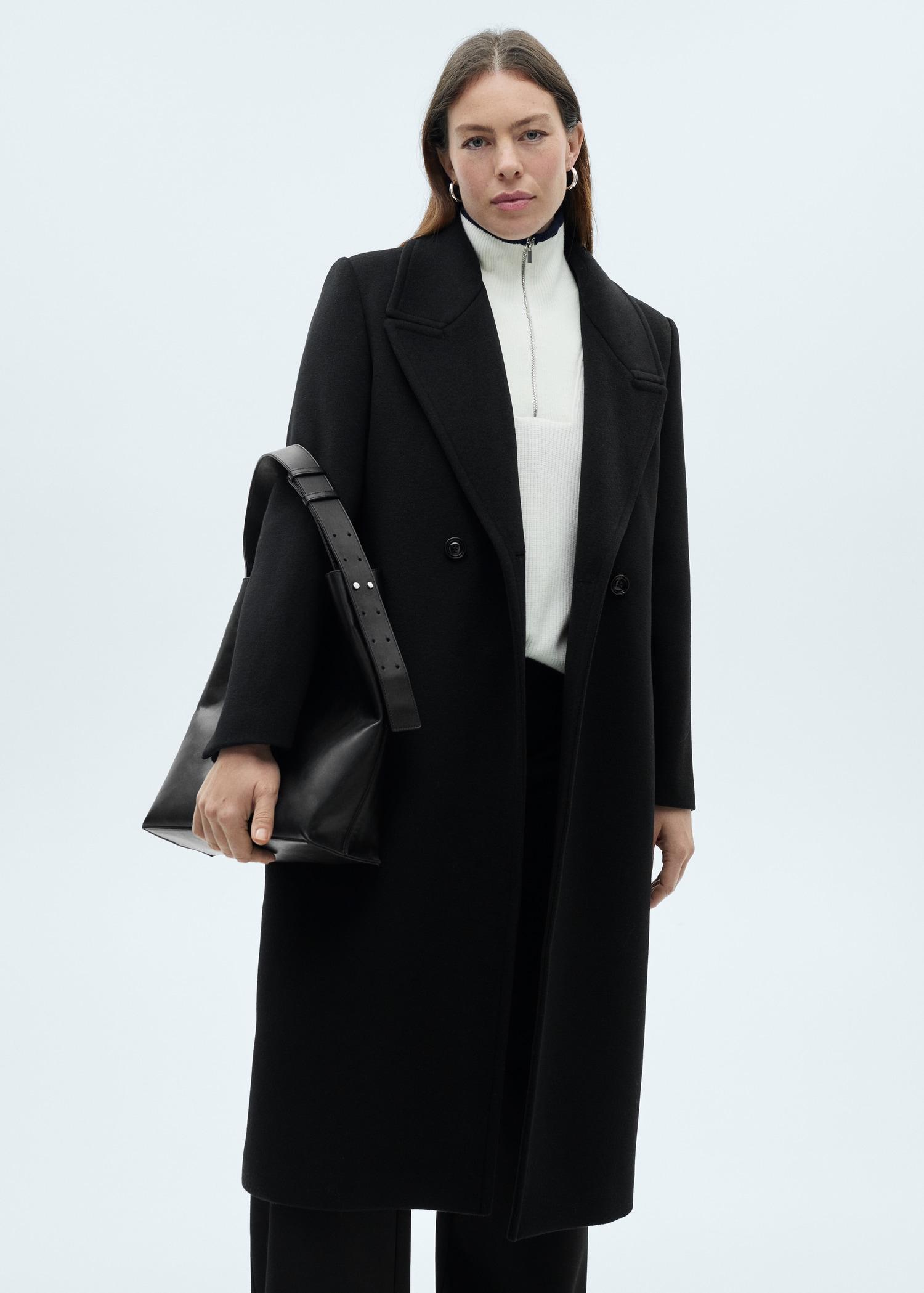 Lapels wool coat - Women | MANGO USA Product Image