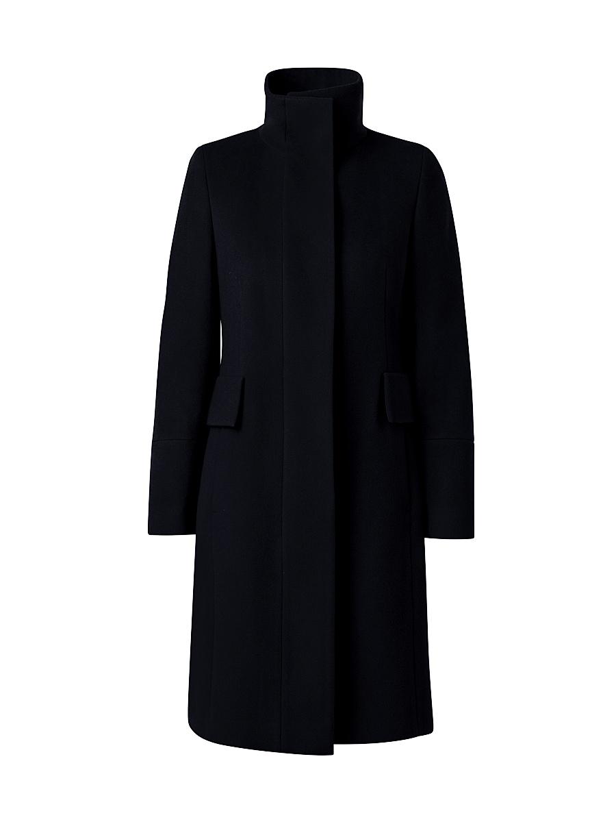 Womens Long Wool-Blend Coat Product Image
