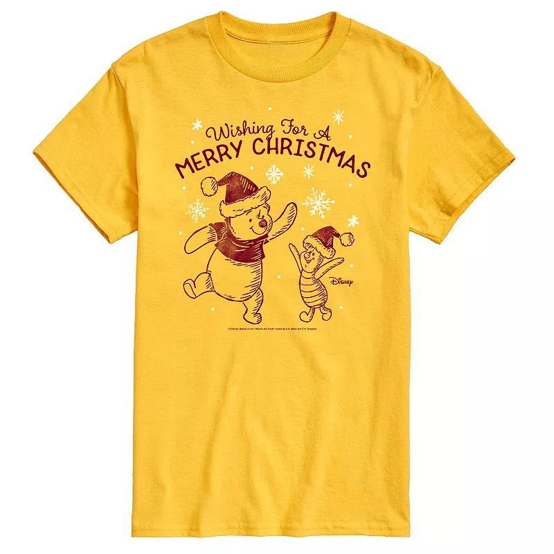 Disney's Winnie The Pooh Men's Wish For Merry Christmas Graphic Tee,  Product Image