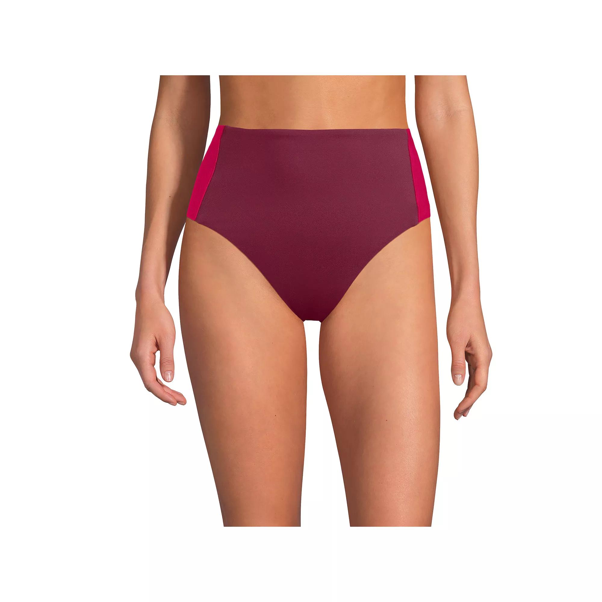 Women's Lands' End Seamed High Waisted Bikini Bottoms,  Product Image