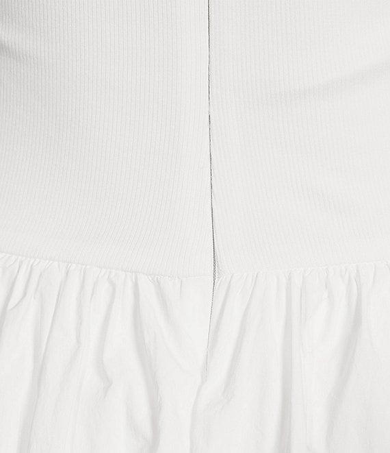 TCEC Sleeveless Knit-To-Woven Bubble Hem Fit-And-Flare Dress Product Image