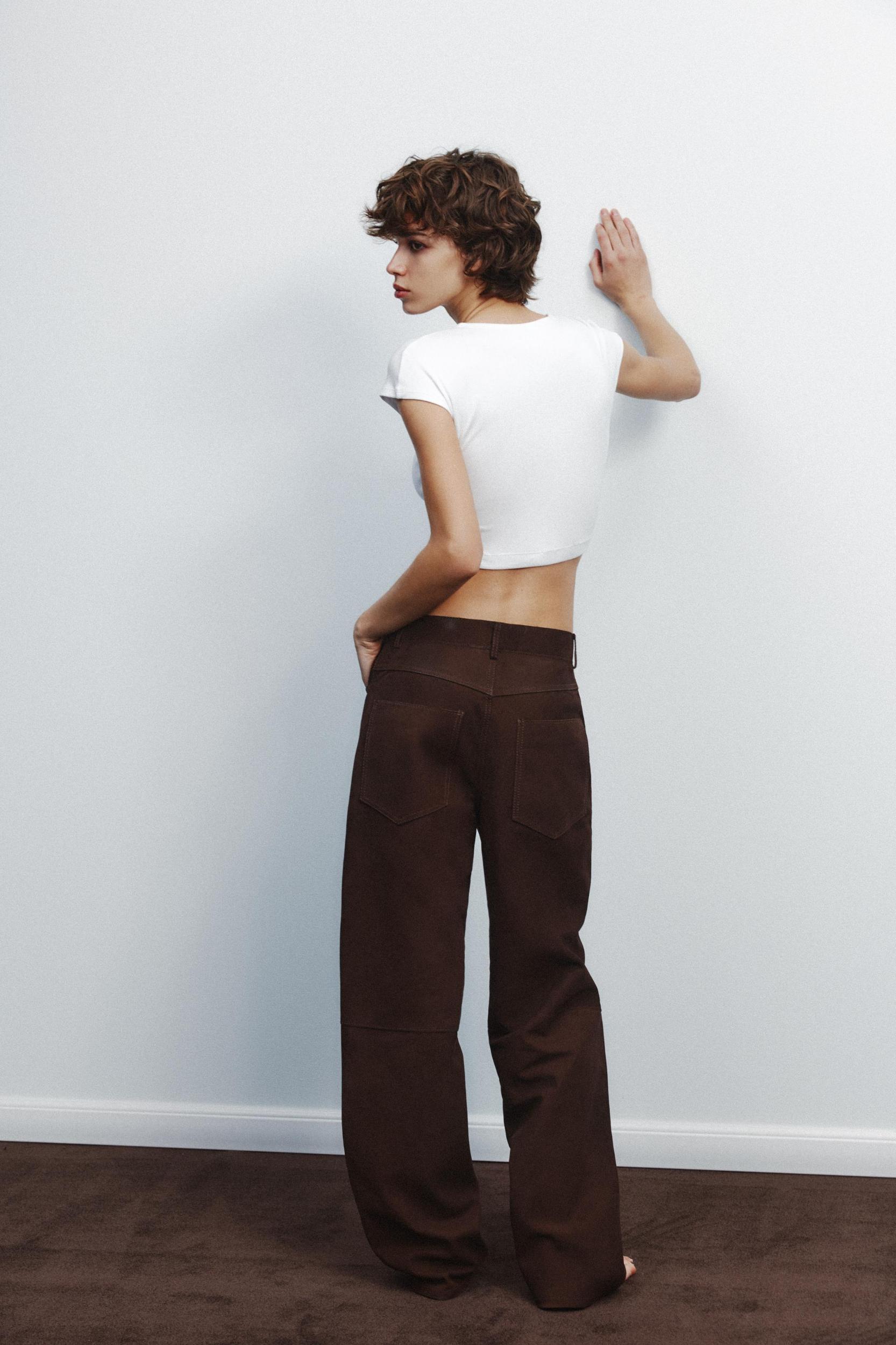 COTTON MODAL CROP T-SHIRT Product Image