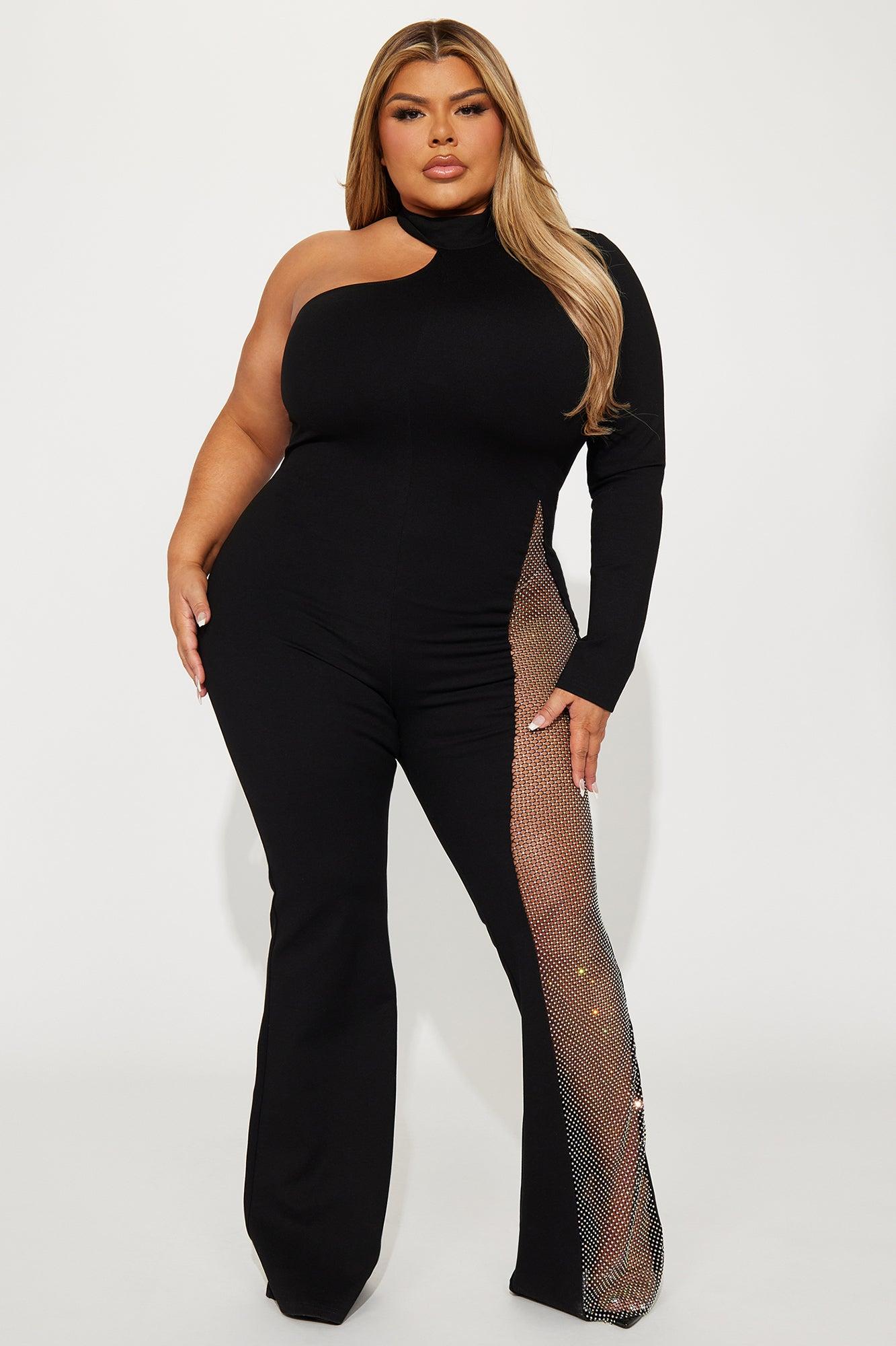 See Me Shine Embellished Jumpsuit - Black Product Image