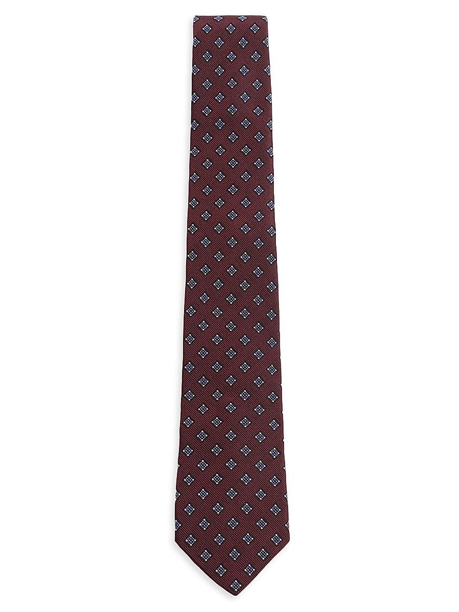 Mens Valentie Micro-Check Silk Tie Product Image