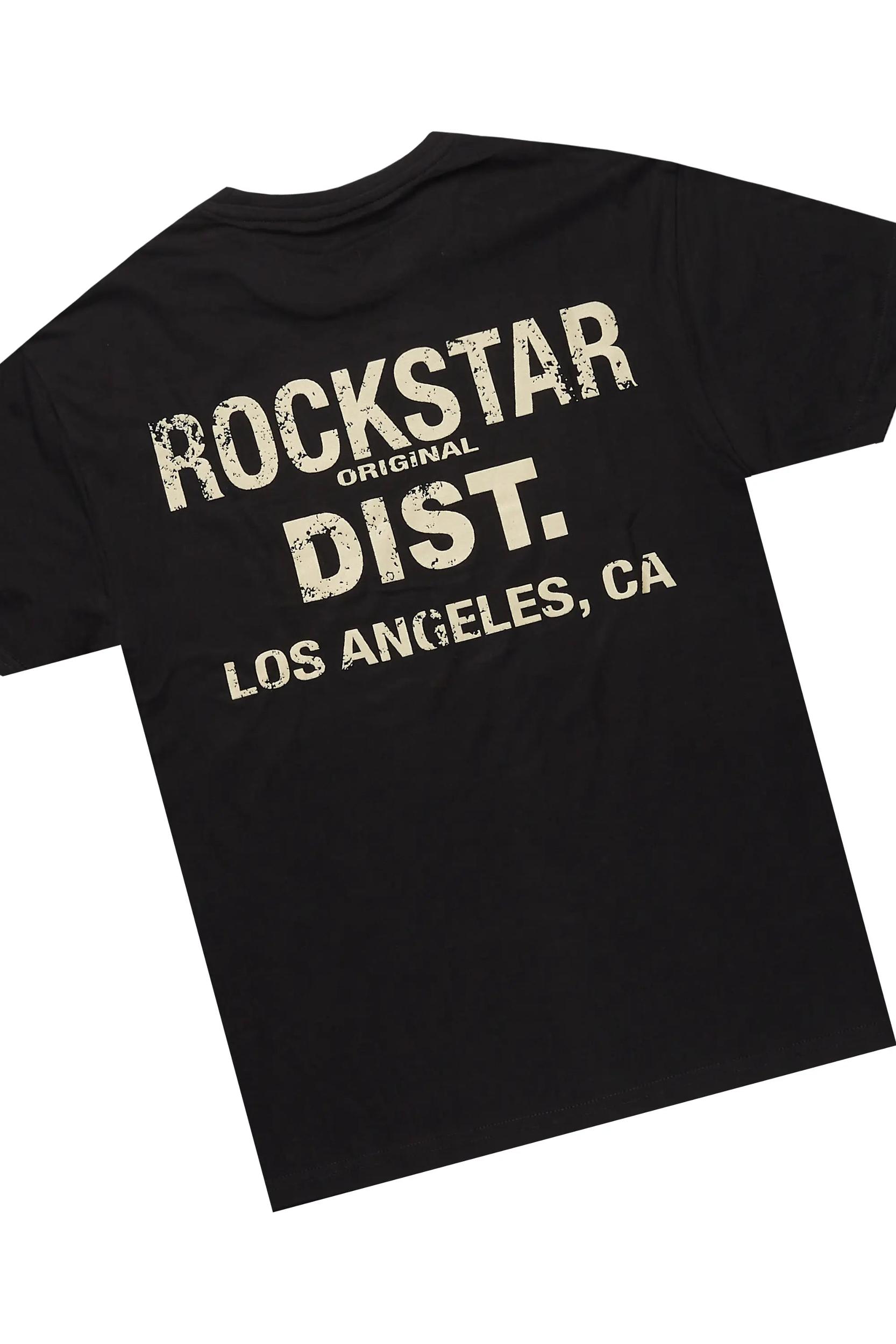 Lake Black/Beige T-Shirt/Dag Stacked Flare Jean Set Male Product Image